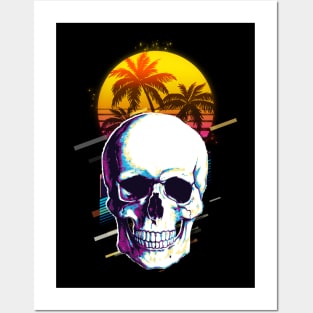 Skull retro80s Posters and Art